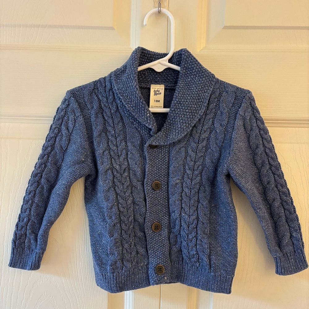 OshKosh B’Gosh Blue Cable Knit Cardigan for Toddler Sz 18 months